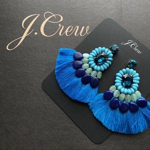 NWT J. Crew Resin beaded fringe earrings